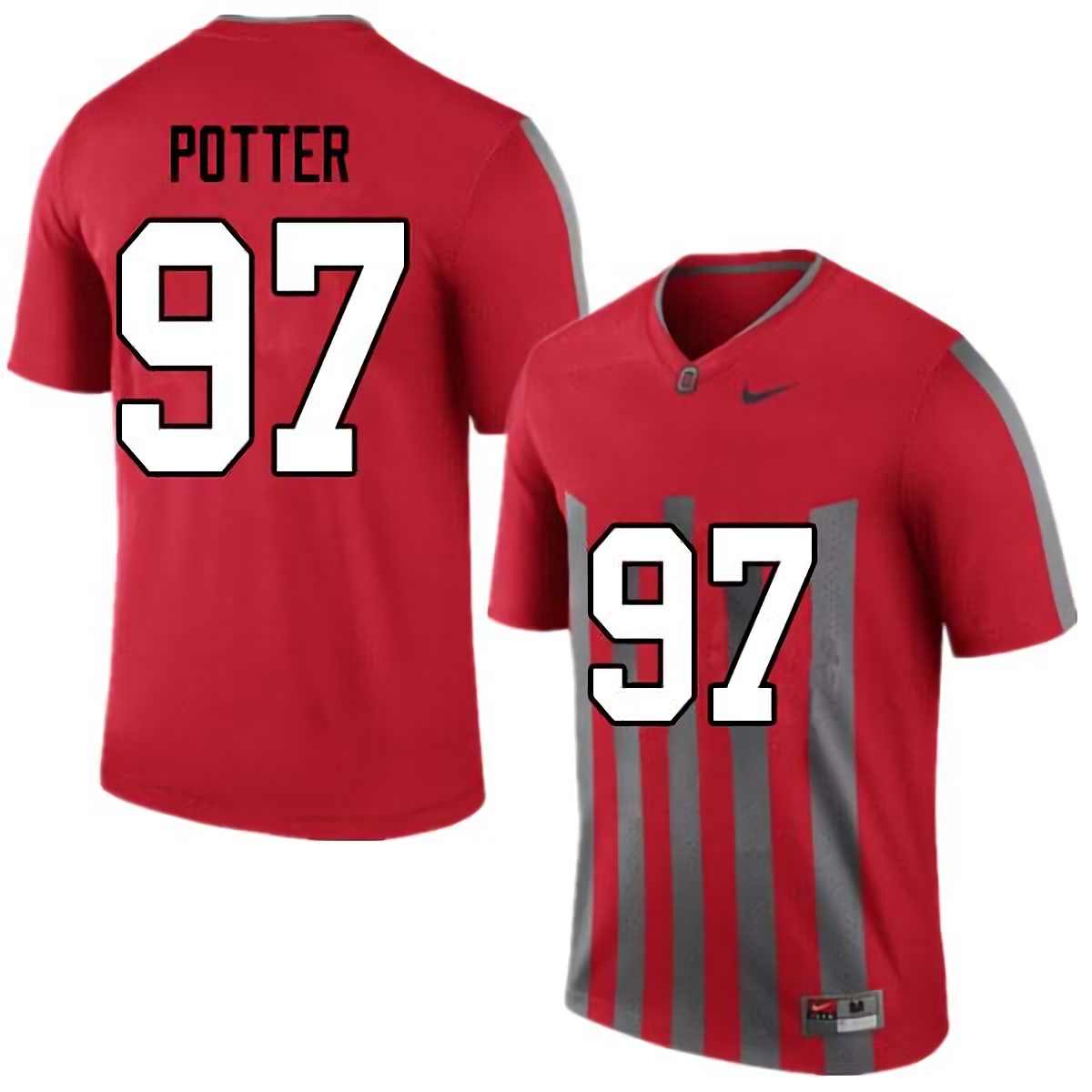 Noah Potter Ohio State Buckeyes Men's NCAA #97 Nike Throwback Red College Stitched Football Jersey AGQ0156SC